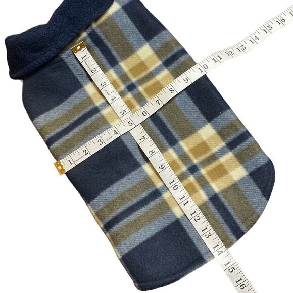 Handsome Navy Plaid Dog Coat Jacket - Picture 3 of 5